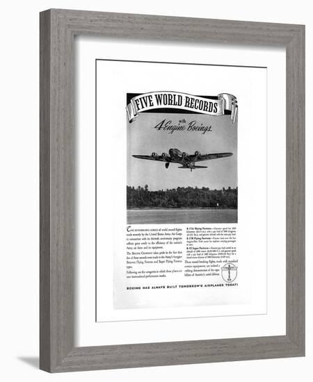World Record with 4 Engine Boeings-null-Framed Art Print