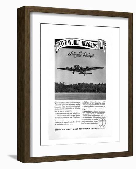 World Record with 4 Engine Boeings-null-Framed Art Print