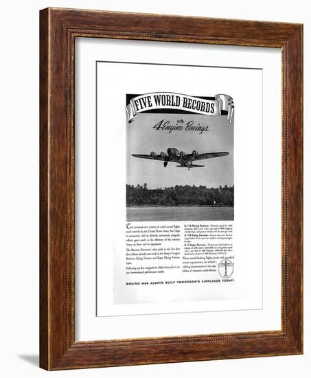 World Record with 4 Engine Boeings-null-Framed Art Print