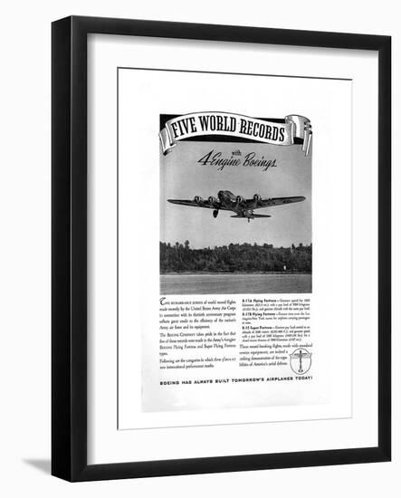 World Record with 4 Engine Boeings-null-Framed Art Print