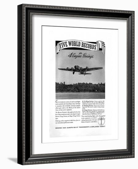 World Record with 4 Engine Boeings-null-Framed Art Print