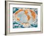 World Route Map - Pan American World Airways - The System of the Flying Clippers-Richard Edes Harrison-Framed Art Print
