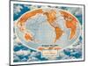World Route Map - Pan American World Airways - The System of the Flying Clippers-Richard Edes Harrison-Mounted Art Print