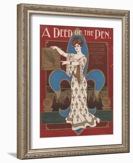 World's Fair: A Deed of the Pen. Louisiana Purchase Exposition-null-Framed Art Print