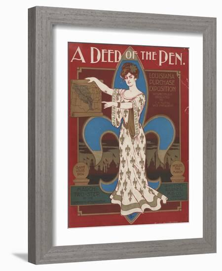 World's Fair: A Deed of the Pen. Louisiana Purchase Exposition-null-Framed Art Print