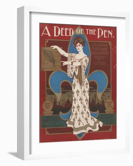 World's Fair: A Deed of the Pen. Louisiana Purchase Exposition-null-Framed Art Print