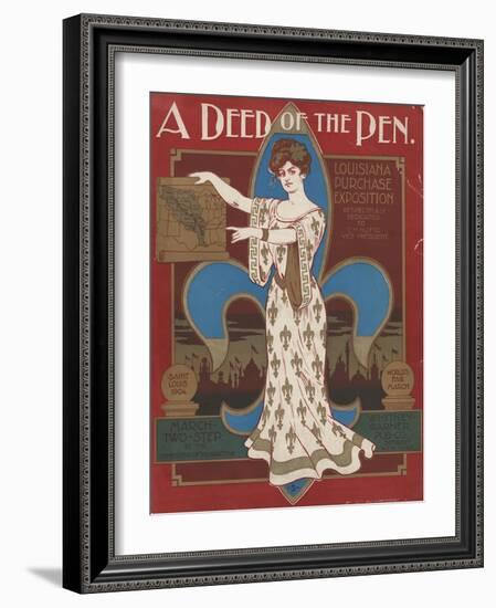 World's Fair: A Deed of the Pen. Louisiana Purchase Exposition-null-Framed Art Print