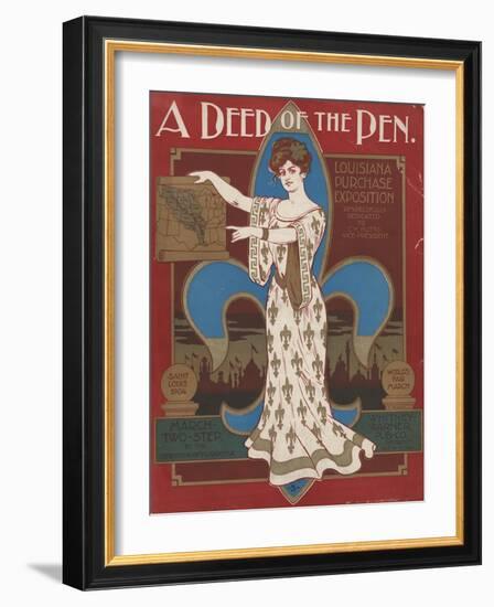 World's Fair: A Deed of the Pen. Louisiana Purchase Exposition-null-Framed Art Print