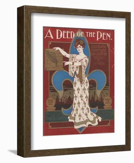 World's Fair: A Deed of the Pen. Louisiana Purchase Exposition-null-Framed Premium Giclee Print