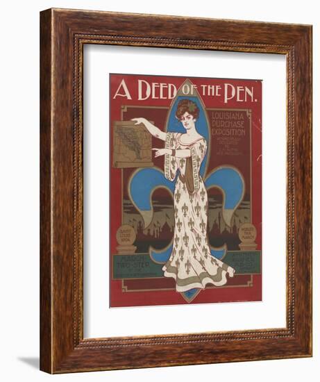 World's Fair: A Deed of the Pen. Louisiana Purchase Exposition-null-Framed Premium Giclee Print