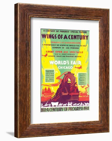 World's Fair, Chicago, Wings of a Century, c.1934-null-Framed Art Print