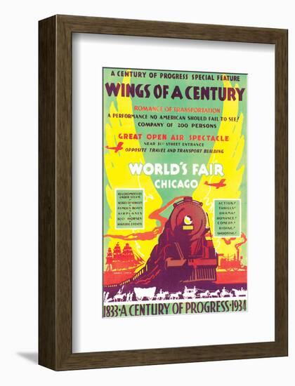 World's Fair, Chicago, Wings of a Century, c.1934-null-Framed Art Print