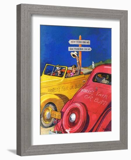 "World's Fair or Bust,"April 22, 1939-John E. Sheridan-Framed Giclee Print