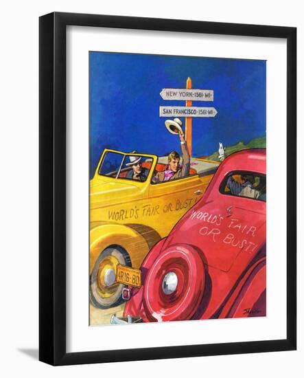 "World's Fair or Bust,"April 22, 1939-John E. Sheridan-Framed Giclee Print