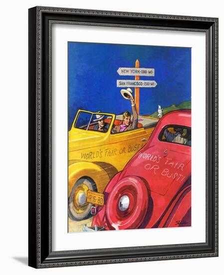 "World's Fair or Bust,"April 22, 1939-John E. Sheridan-Framed Giclee Print