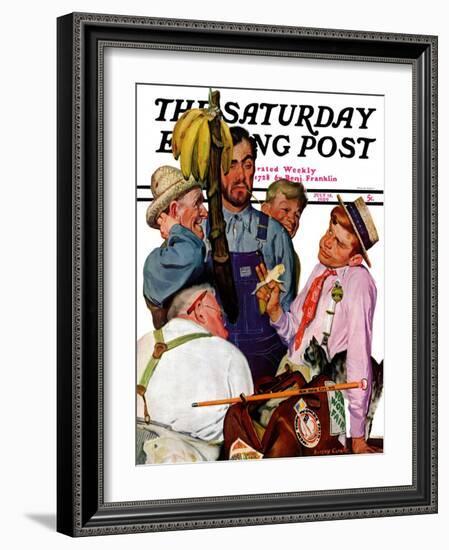 "World's Fair Traveler," Saturday Evening Post Cover, July 15, 1939-Emery Clarke-Framed Giclee Print