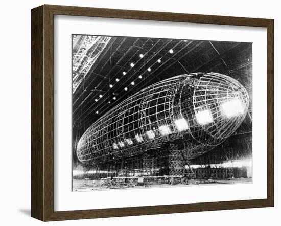 World's Largest Dirigible Near Completion, Published 1930S-null-Framed Giclee Print