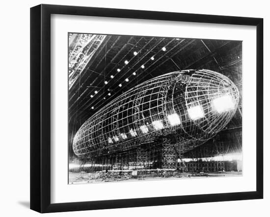 World's Largest Dirigible Near Completion, Published 1930S-null-Framed Giclee Print