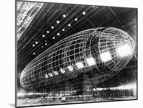 World's Largest Dirigible Near Completion, Published 1930S-null-Mounted Giclee Print