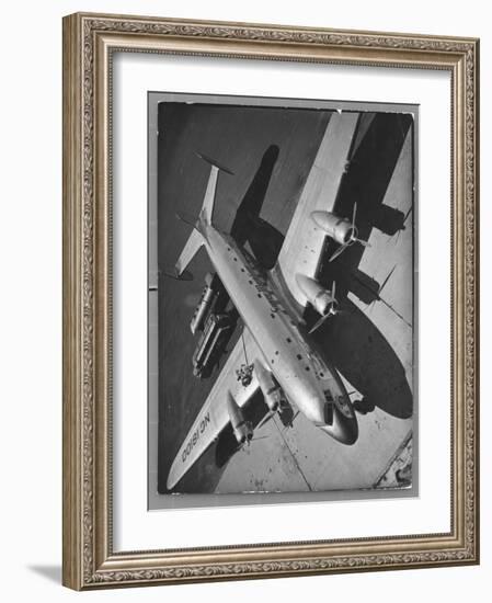 World's Largest Land Transport Plane, the Super Mainliner, a Douglas DC-4 Parked at Airport-Margaret Bourke-White-Framed Photographic Print