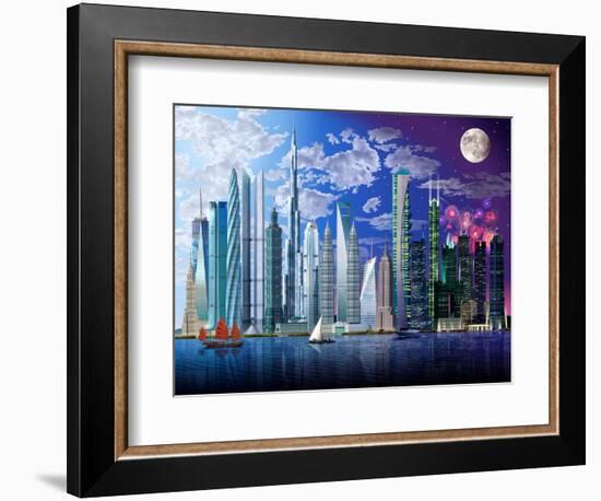 World's Tallest Buildings-Garry Walton-Framed Premium Giclee Print