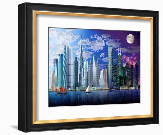 World's Tallest Buildings-Garry Walton-Framed Premium Giclee Print