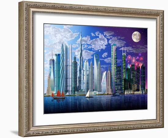 World's Tallest Buildings-Garry Walton-Framed Art Print