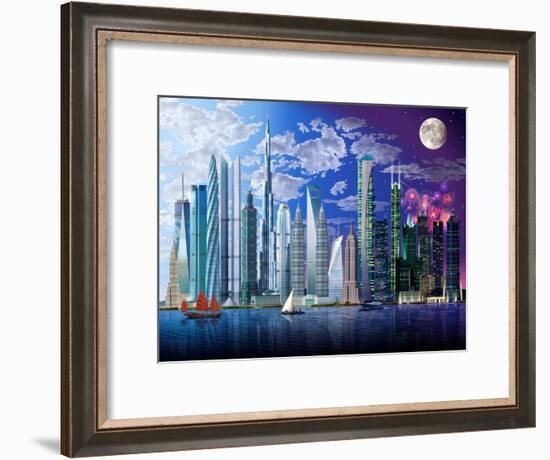 World's Tallest Buildings-Garry Walton-Framed Art Print