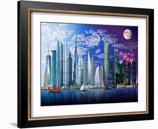 World's Tallest Buildings-Garry Walton-Framed Art Print