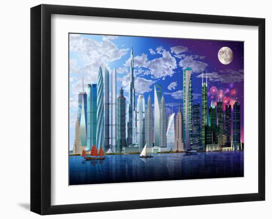 World's Tallest Buildings-Garry Walton-Framed Art Print