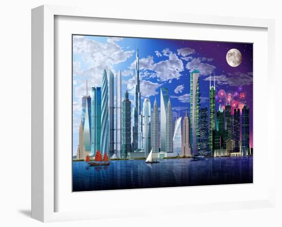 World's Tallest Buildings-Garry Walton-Framed Art Print