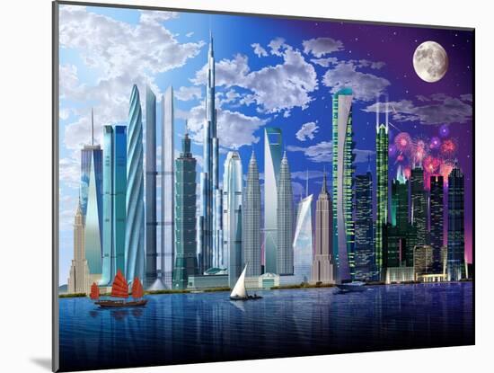 World's Tallest Buildings-Garry Walton-Mounted Art Print