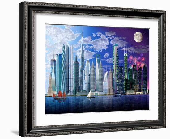 World's Tallest Buildings-Garry Walton-Framed Art Print