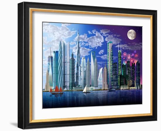 World's Tallest Buildings-Garry Walton-Framed Art Print