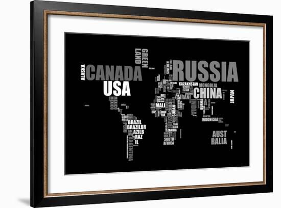 World Text Map-Michael Tompsett-Framed Art Print