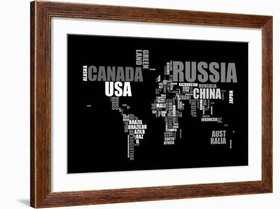 World Text Map-Michael Tompsett-Framed Art Print