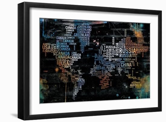 World Text Map-OnRei-Framed Art Print