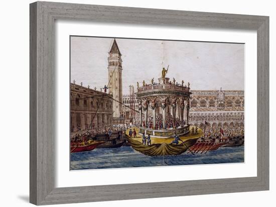 World Theatre, Tournament in Venice by Brotherhood of Knights of Garter, 1564, Italy-Giovanni Lanfranco-Framed Giclee Print