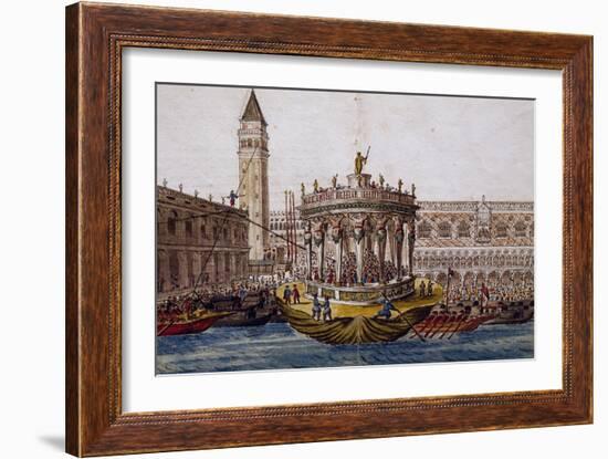 World Theatre, Tournament in Venice by Brotherhood of Knights of Garter, 1564, Italy-Giovanni Lanfranco-Framed Giclee Print