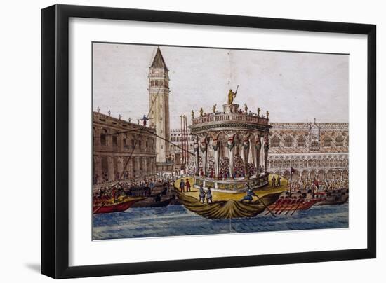 World Theatre, Tournament in Venice by Brotherhood of Knights of Garter, 1564, Italy-Giovanni Lanfranco-Framed Giclee Print