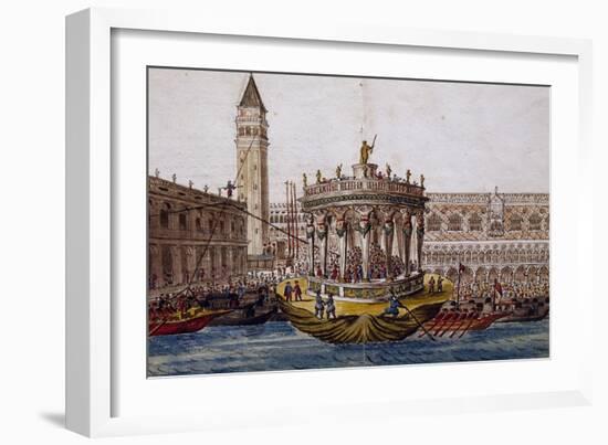 World Theatre, Tournament in Venice by Brotherhood of Knights of Garter, 1564, Italy-Giovanni Lanfranco-Framed Giclee Print