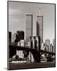 World Trade Center and Brooklyn Bridge-Walter Gritsik-Mounted Art Print