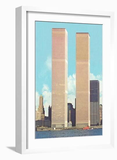 World Trade Center Towers, New York City-null-Framed Art Print