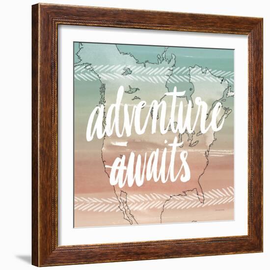 World Traveler IV Neutral-Sara Zieve Miller-Framed Art Print