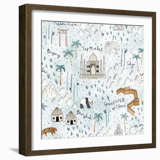 World Traveler Pattern IX-Laura Marshall-Framed Art Print