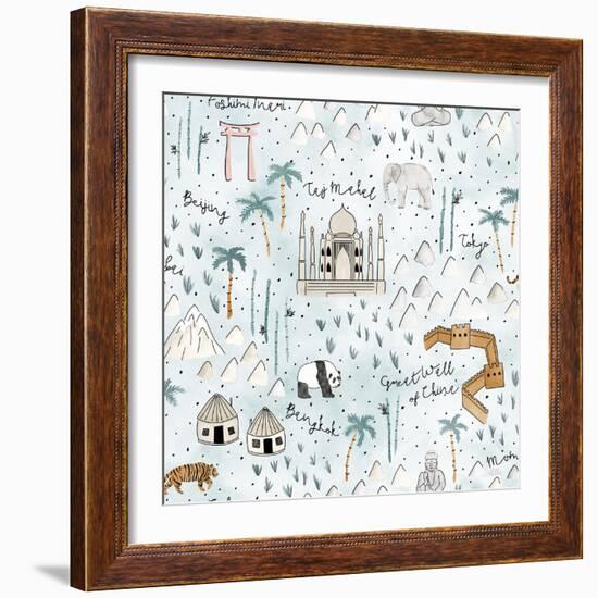 World Traveler Pattern IX-Laura Marshall-Framed Art Print