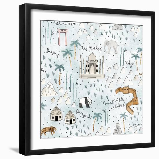 World Traveler Pattern IX-Laura Marshall-Framed Art Print