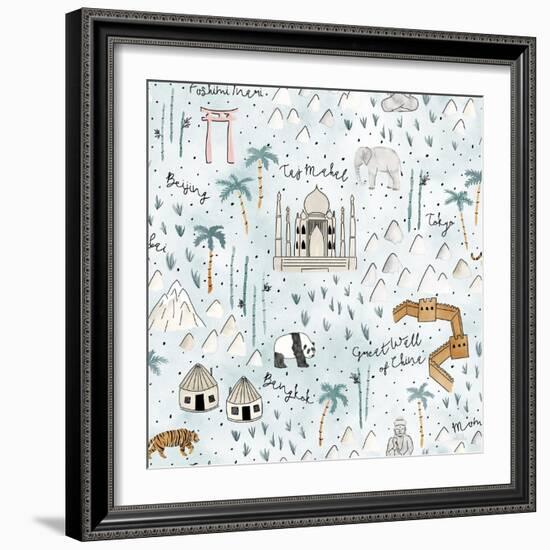 World Traveler Pattern IX-Laura Marshall-Framed Art Print