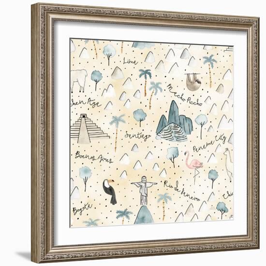 World Traveler Pattern V-Laura Marshall-Framed Art Print