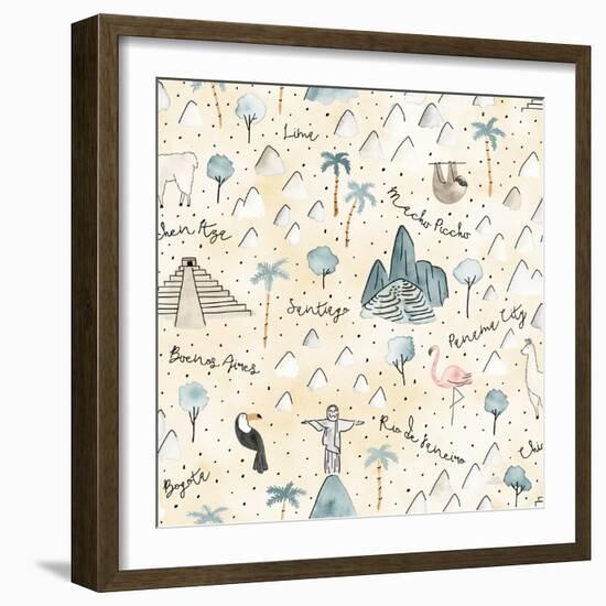 World Traveler Pattern V-Laura Marshall-Framed Art Print